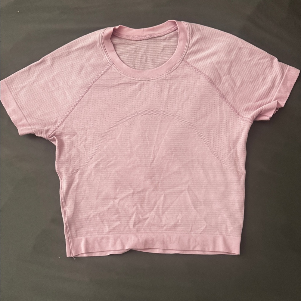 Lululemon Swiftly Tech Cropped Short Sleeve Top Pink Size 4